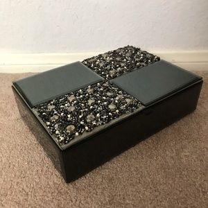 Claire’s mirrored glass black jewelry box